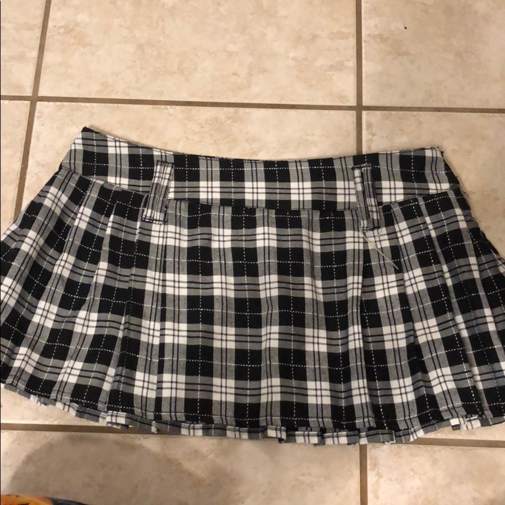Black and white plaid Bongo mini skirt